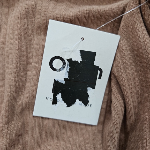 Open Edit Long Sleeve Crew Neck Ribbed Maxi Dress in Tan/Orange Women’s Size M - Picture 11 of 11